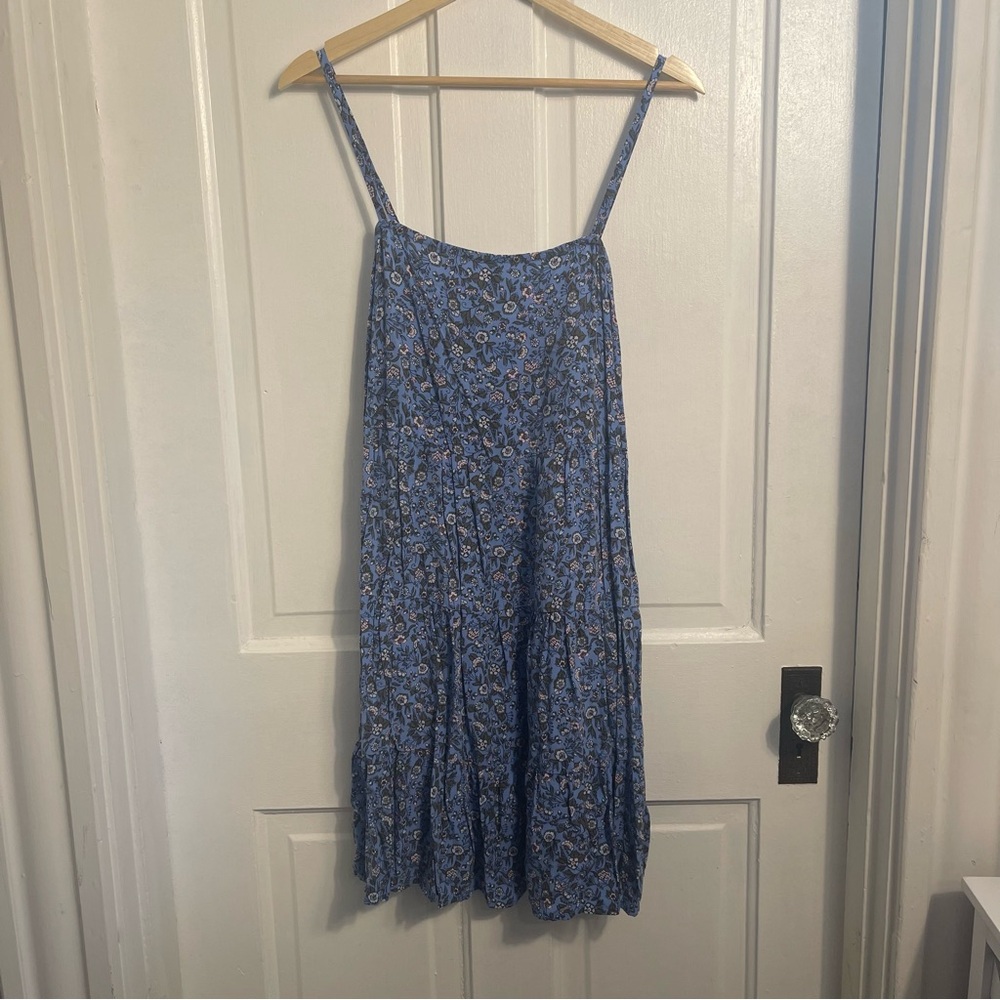 Old Navy Tiered Swing Mini Dress Blue Floral Size M